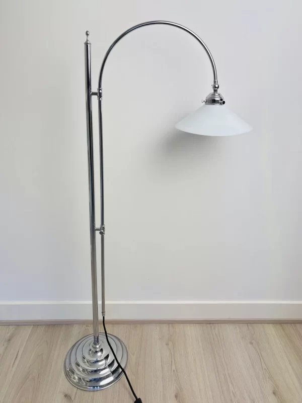 original (4) Lámpara de pie cromada Art Déco/de mediados de siglo, 1960