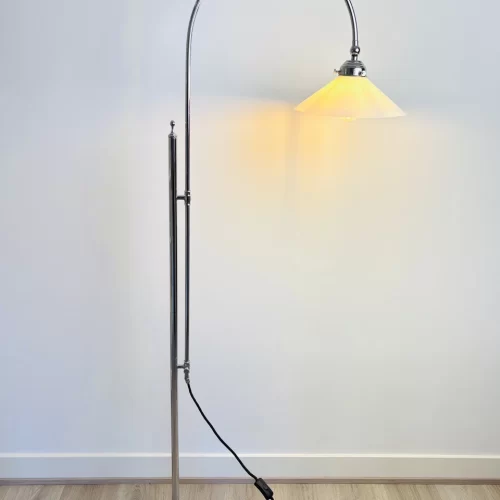 Lámpara de pie cromada Art Déco/de mediados de siglo, 1960